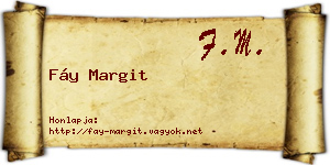 Fáy Margit névjegykártya